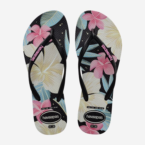 Havaianas Slim Floral black pink