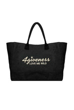 Carica l&#39;immagine nel visualizzatore di Gallery, 4GIVENESS 24 Borsa promo cartapaglia ricamo NERO
