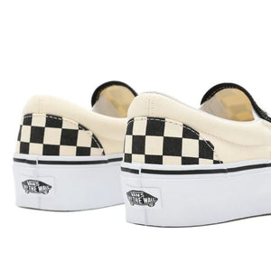 VANS Classic Slip-On P  BLACK & Whtchckerboard WHITE